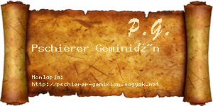 Pschierer Geminián névjegykártya